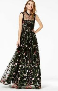 Black Lace Floral Dress